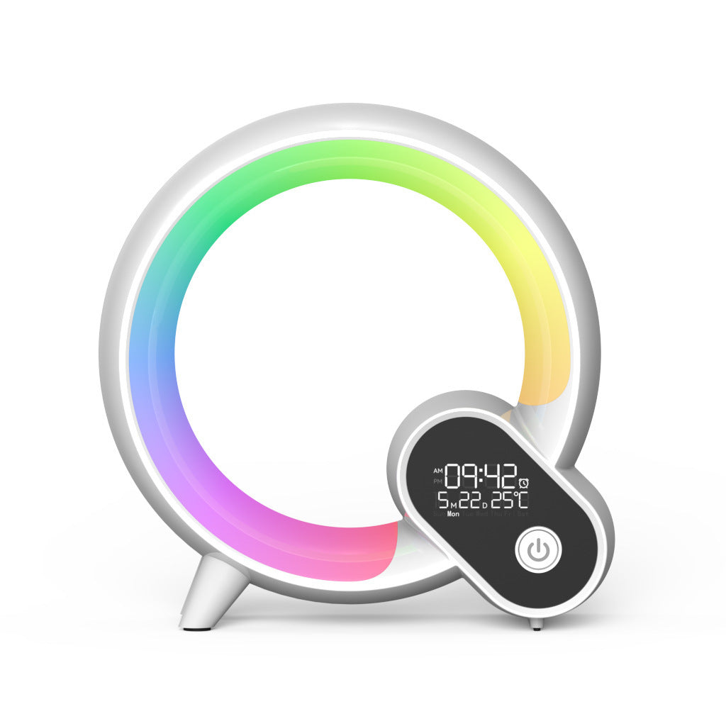 Elegant Aura Wake-Up Clock with Bluetooth and Colorful Lighting