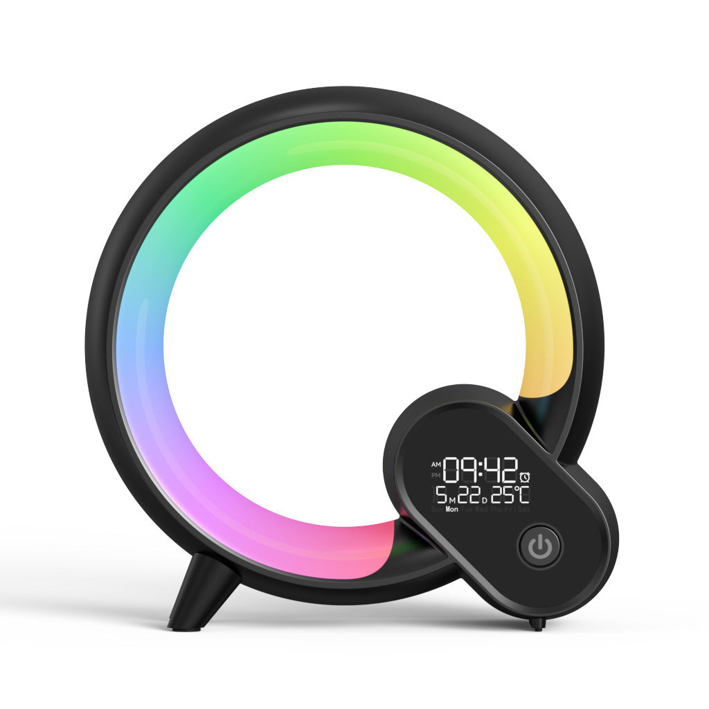 Elegant Aura Wake-Up Clock with Bluetooth and Colorful Lighting