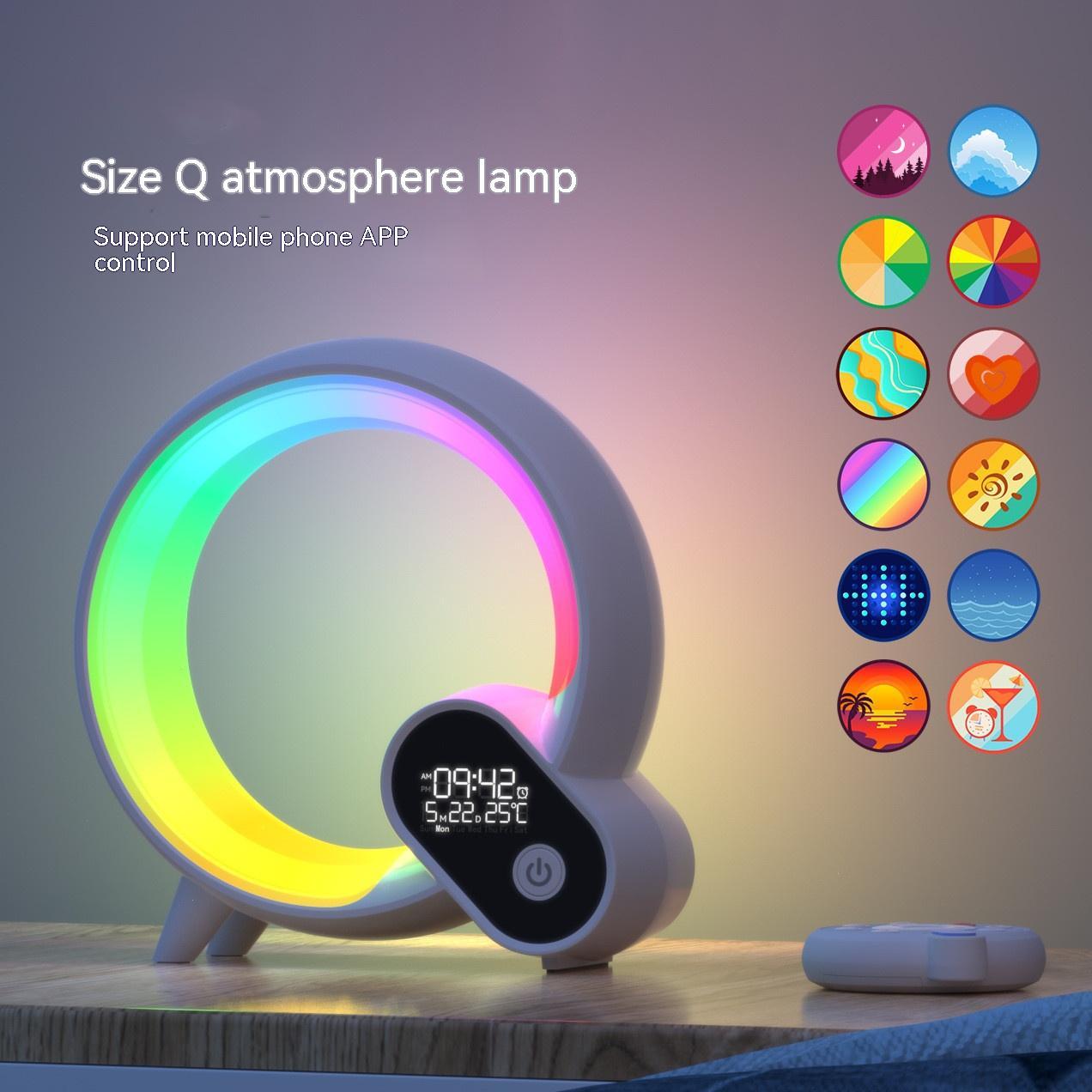 Elegant Aura Wake-Up Clock with Bluetooth and Colorful Lighting