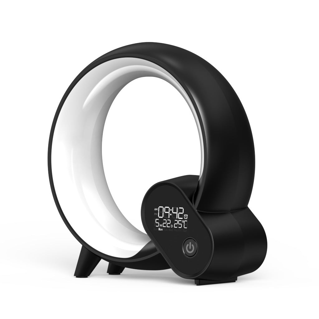 Elegant Aura Wake-Up Clock with Bluetooth and Colorful Lighting